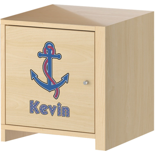 Buoy & Argyle Print Wall Graphic on Wooden Cabinet