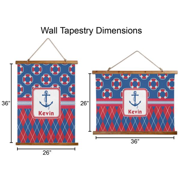 Buoy & Argyle Print Wall Hanging Tapestries - Parent/Sizing