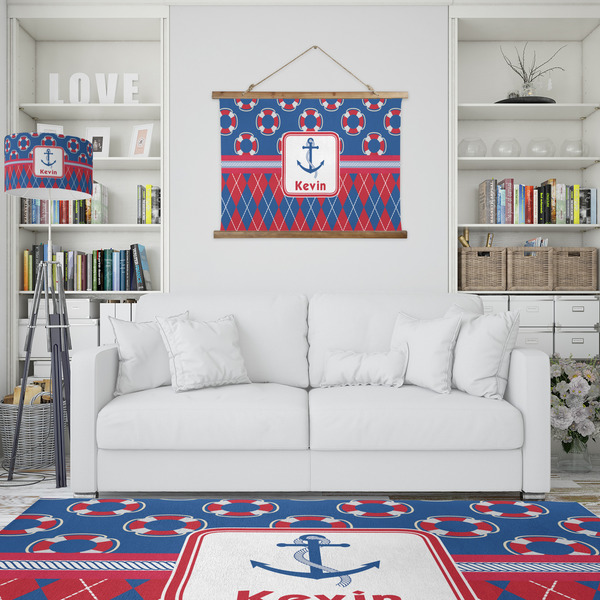 Buoy & Argyle Print Wall Hanging Tapestry - IN CONTEXT