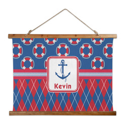 Buoy & Argyle Print Wall Hanging Tapestry - Wide (Personalized)