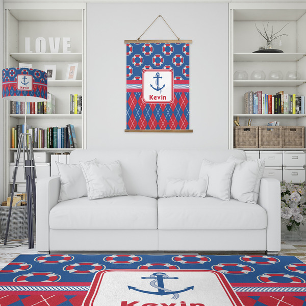 Buoy & Argyle Print Wall Hanging Tapestry - Portrait - IN CONTEXT
