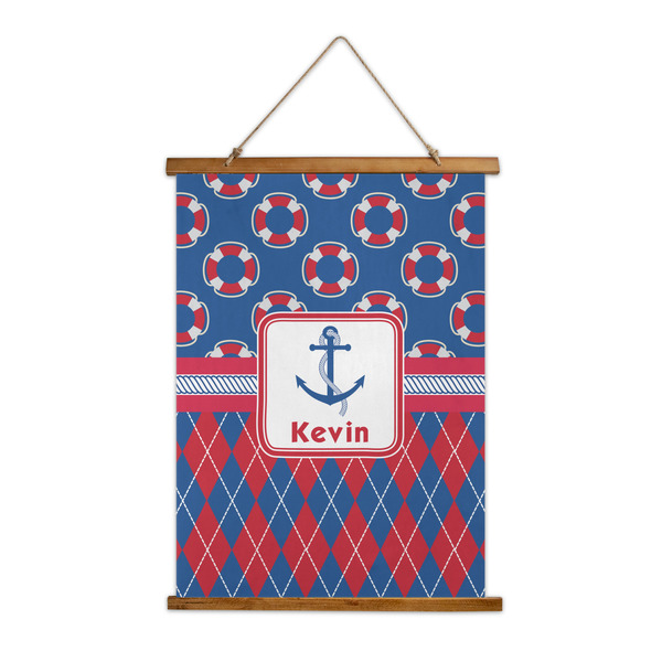 Custom Buoy & Argyle Print Wall Hanging Tapestry - Tall (Personalized)