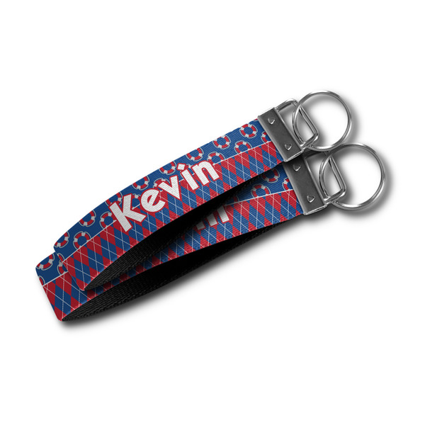 Buoy & Argyle Print Webbing Keychain FOBs - Size Comparison