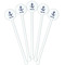 Buoy & Argyle Print White Plastic 5.5" Stir Stick - Fan View