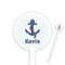 Buoy & Argyle Print 5.5" Round Plastic Stir Sticks - White - Single Sided (Personalized)