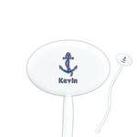 Buoy & Argyle Print Oval Plastic Stir Sticks (Personalized)
