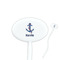 Buoy & Argyle Print White Plastic 7" Stir Stick - Oval - Closeup