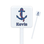 Buoy & Argyle Print Square Plastic Stir Sticks (Personalized)