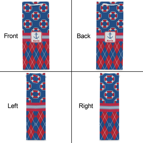 Buoy & Argyle Print Wine Gift Bag - Gloss - Approval