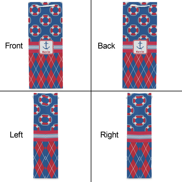 Buoy & Argyle Print Wine Gift Bag - Matte - Approval