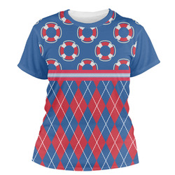 Buoy & Argyle Print Women's Crew T-Shirt - X Small