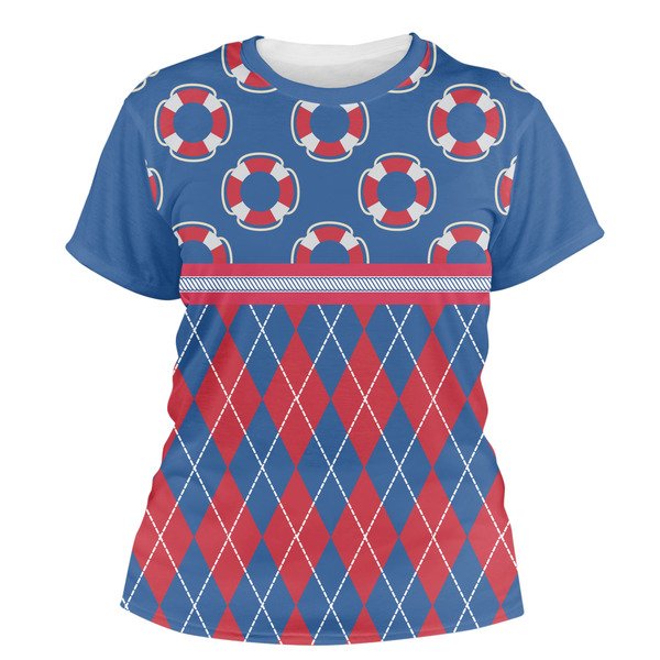 Custom Buoy & Argyle Print Women's Crew T-Shirt