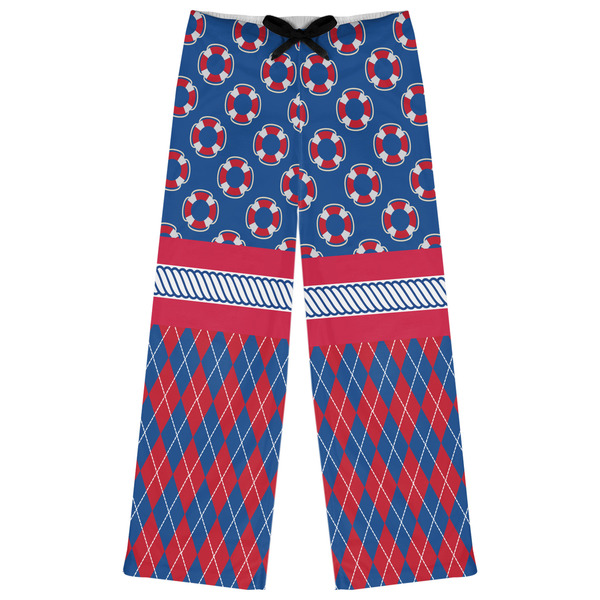 Custom Buoy & Argyle Print Womens Pajama Pants - M