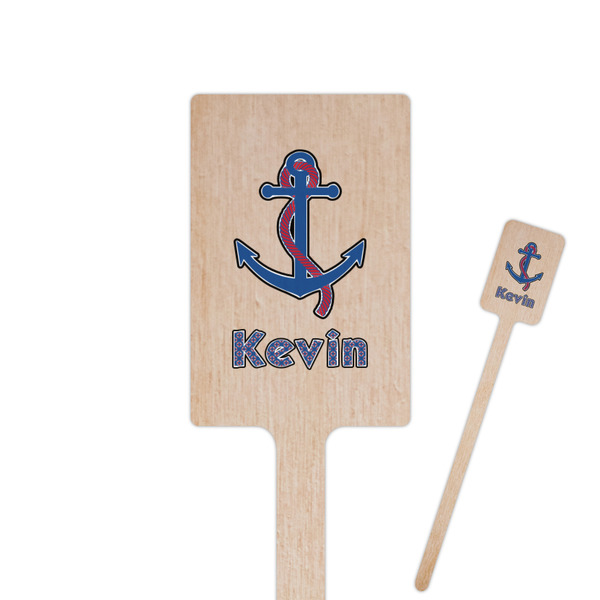 Custom Buoy & Argyle Print Rectangle Wooden Stir Sticks (Personalized)