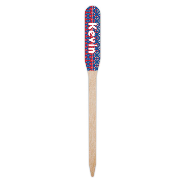 Buoy & Argyle Print Wooden Food Pick - Paddle - Single Pick