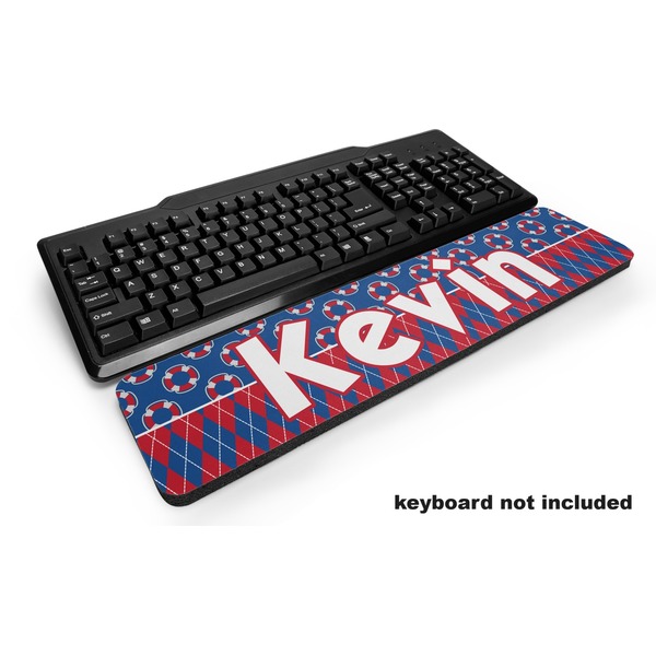 Custom Buoy & Argyle Print Keyboard Wrist Rest (Personalized)