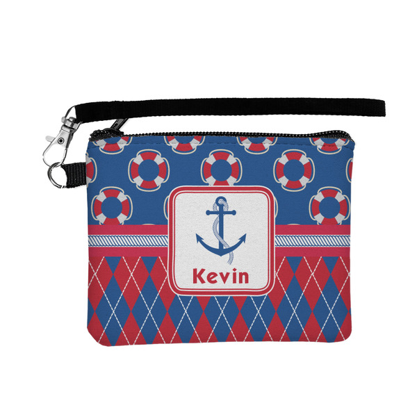 Custom Buoy & Argyle Print Wristlet ID Case w/ Name or Text