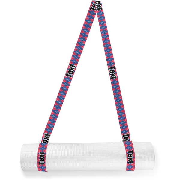 Custom Buoy & Argyle Print Yoga Mat Strap (Personalized)