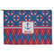 Buoy & Argyle Print Zipper Pouch - Large - 12.5"x8.5" (Personalized)