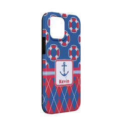 Buoy & Argyle Print iPhone Case - Rubber Lined - iPhone 13 Mini (Personalized)