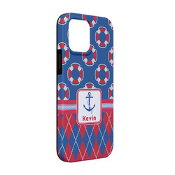 Buoy & Argyle Print iPhone Case - Rubber Lined - iPhone 13 Pro (Personalized)
