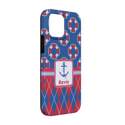 Buoy & Argyle Print iPhone Case - Rubber Lined - iPhone 13 (Personalized)