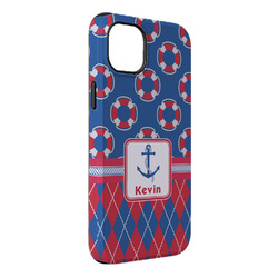Buoy & Argyle Print iPhone Case - Rubber Lined - iPhone 14 Pro Max (Personalized)