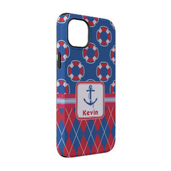 Buoy & Argyle Print iPhone Case - Rubber Lined - iPhone 14 (Personalized)