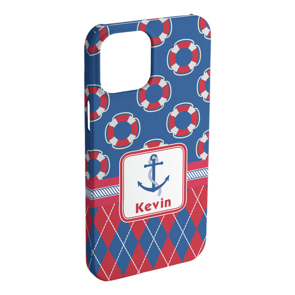 Custom Buoy & Argyle Print iPhone Case - Plastic (Personalized)