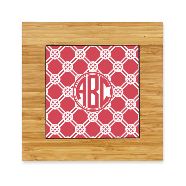 Custom Celtic Knot Bamboo Trivet with Ceramic Tile Insert (Personalized)