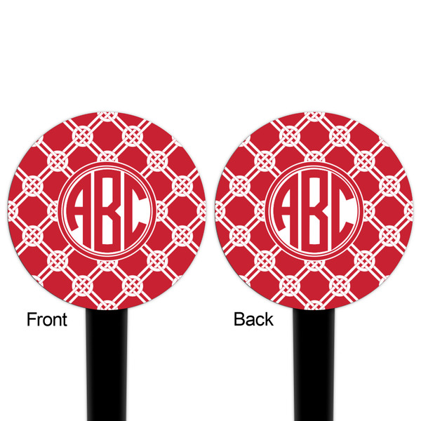 Celtic Knot Black Plastic 4" Food Pick - Round - Double Sided - Front & Back