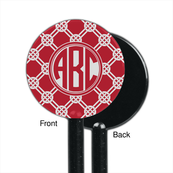 Celtic Knot Black Plastic 5.5" Stir Stick - Single Sided - Round - Front & Back