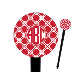 Celtic Knot 6" Round Plastic Food Picks - Black - Single Sided (Personalized)