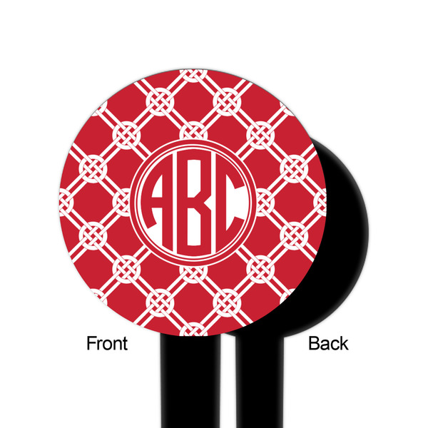 Celtic Knot Black Plastic 6" Food Pick - Round - Single Sided - Front & Back