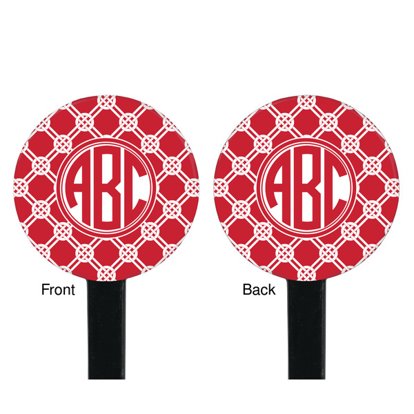 Celtic Knot Black Plastic 7" Stir Stick - Double Sided - Round - Front & Back