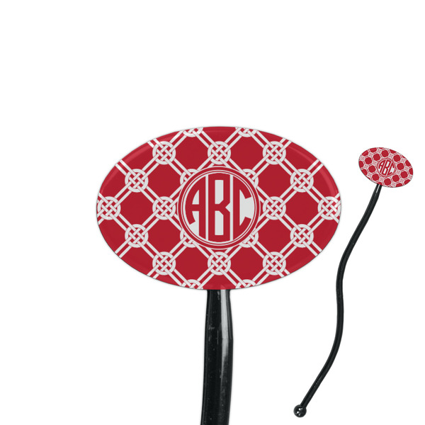 Custom Celtic Knot 7" Oval Plastic Stir Sticks - Black - Single Sided (Personalized)