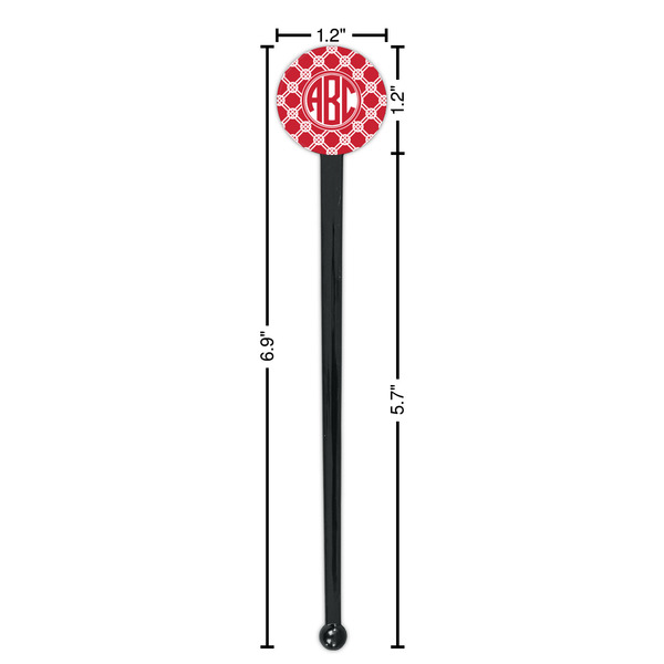 Celtic Knot Black Plastic 7" Stir Stick - Round - Dimensions