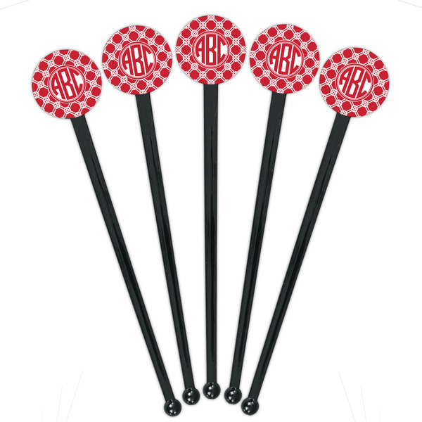 Celtic Knot Black Plastic 7" Stir Stick - Round - Fan View