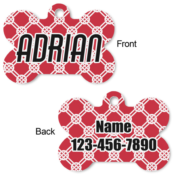Celtic Knot Bone Shaped Dog Tag - Front & Back