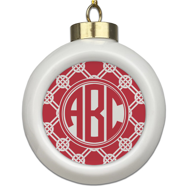 Custom Celtic Knot Ceramic Ball Ornament (Personalized)