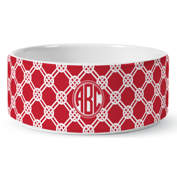 Celtic Knot Ceramic Dog Bowl - Medium - Front