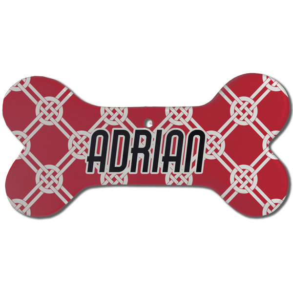 Celtic Knot Ceramic Flat Ornament - Bone Front