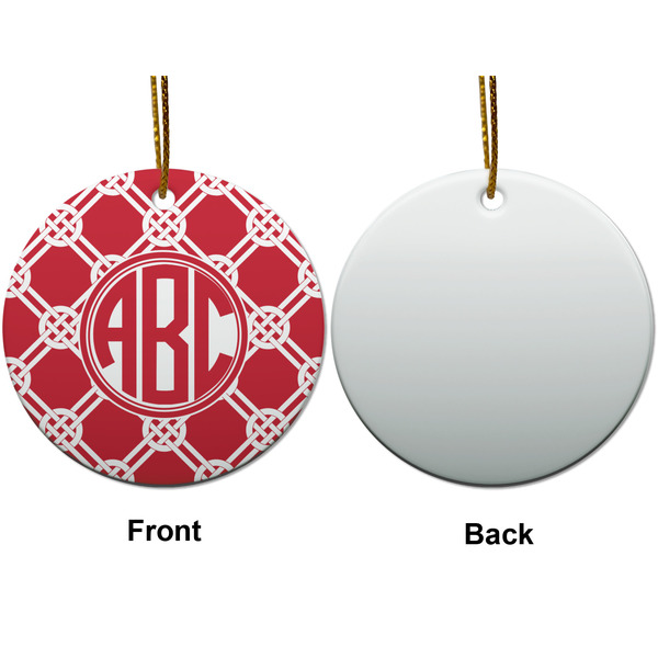 Celtic Knot Ceramic Flat Ornament - Circle Front & Back (APPROVAL)