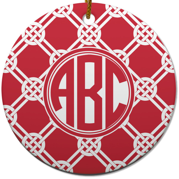 Celtic Knot Ceramic Flat Ornament - Circle (Front)