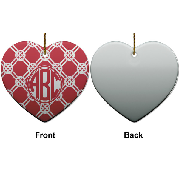 Celtic Knot Ceramic Flat Ornament - Heart Front & Back (APPROVAL)