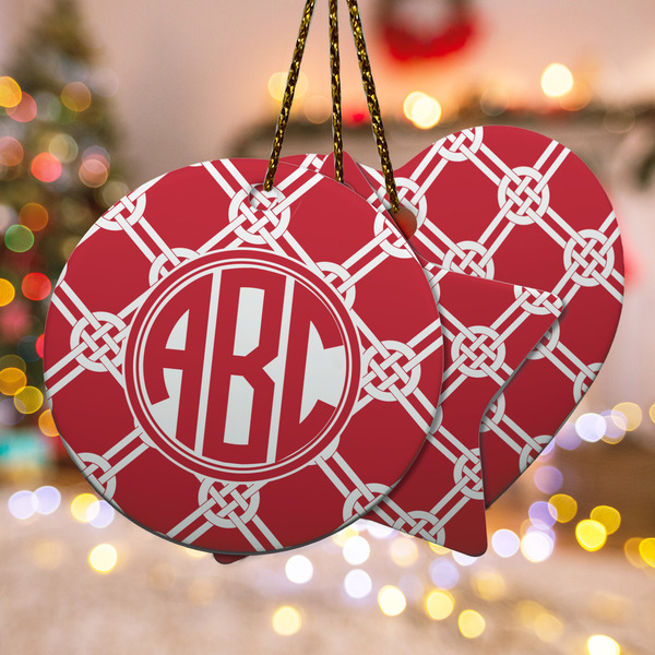 Custom Celtic Knot Ceramic Ornament w/ Monogram
