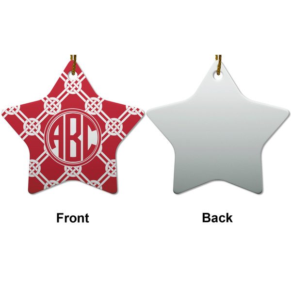 Celtic Knot Ceramic Flat Ornament - Star Front & Back (APPROVAL)