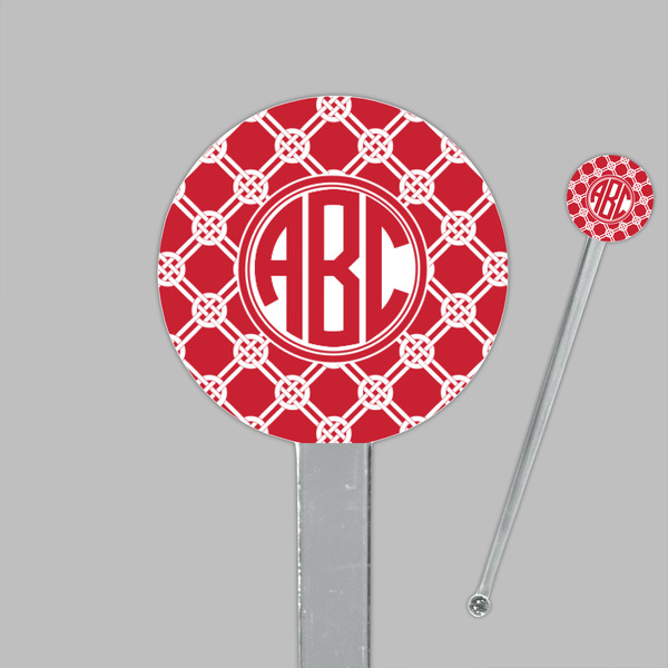 Celtic Knot Clear Plastic 7" Stir Stick - Round - Closeup