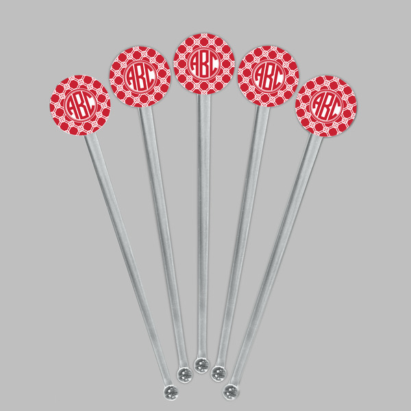 Celtic Knot Clear Plastic 7" Stir Stick - Round - Fan View