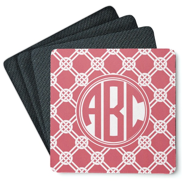 Custom Celtic Knot Square Rubber Backed Coasters - Set of 4 (Personalized)